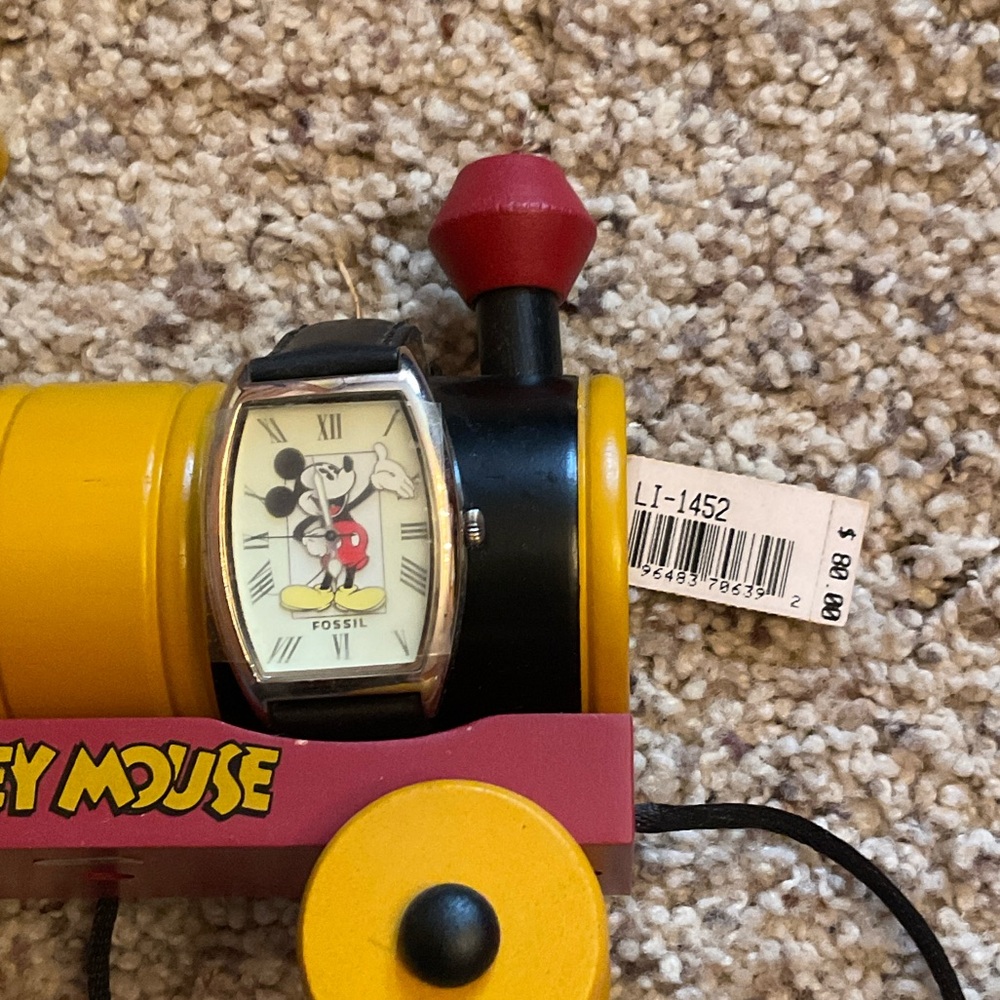 Disney collectors  Mickey Mouse watch and wood toy - Picture 2 of 6